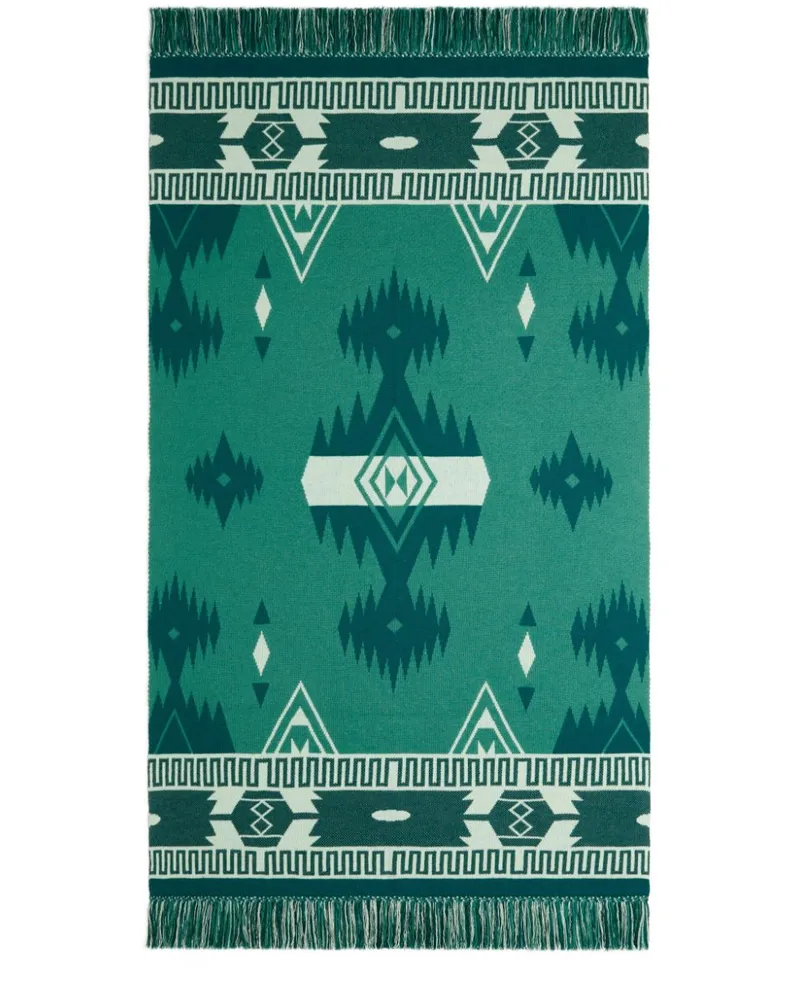 Alanui Icon Jacquard-Decke aus Wolle Grün