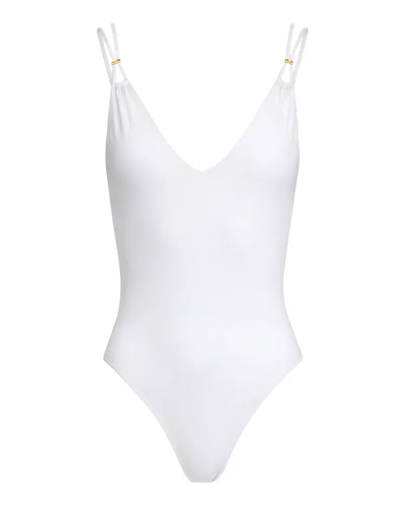 Elisabetta Franchi logo-detail swimsuit - Weiß Weiß