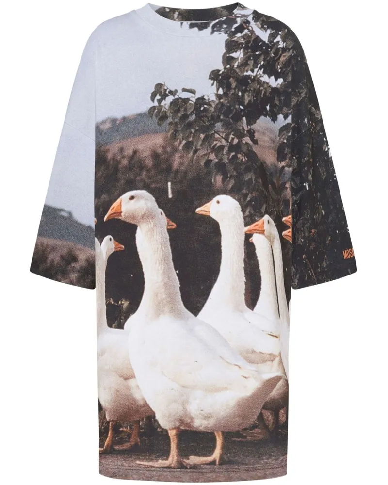 Moschino Minikleid mit Gänsemotiv - Grau Grau