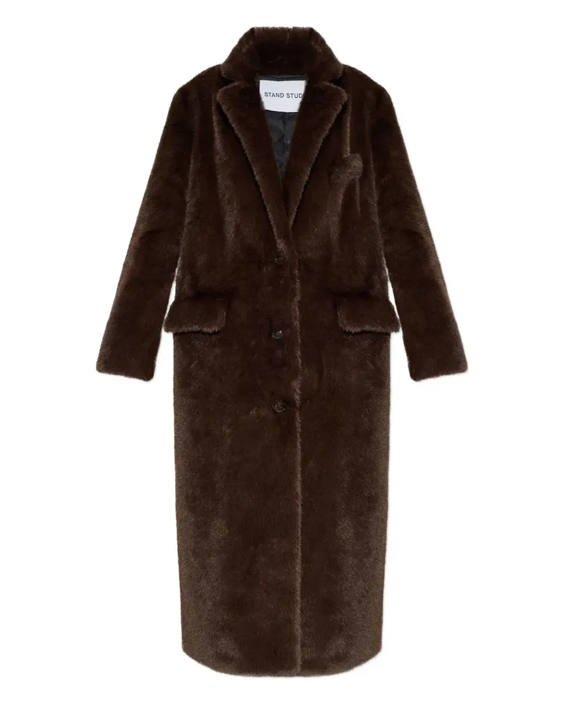 STAND Geknöpfter Emmie Mantel mit Klappentasche - Braun Braun