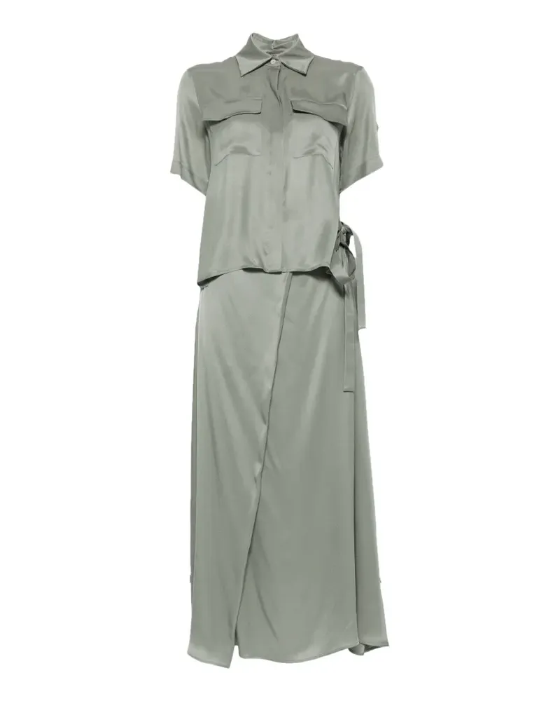 Lorena Antoniazzi Gewickeltes Kleid mit Pattentasche - Grün Grün