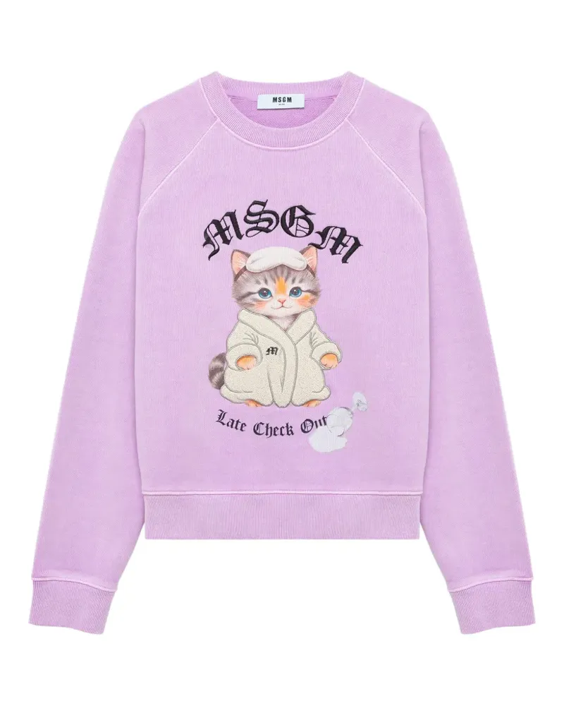 MSGM Pullover mit Katzen-Print - Violett Violett