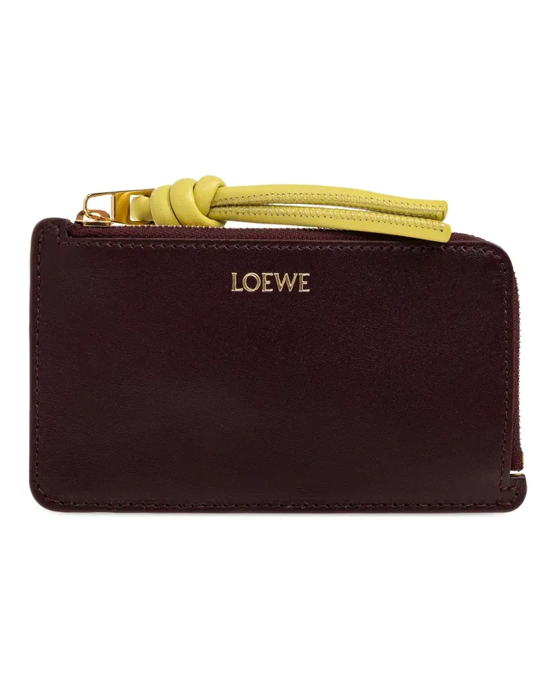 Loewe knot-detail zip-fastening card holder - Rot Rot