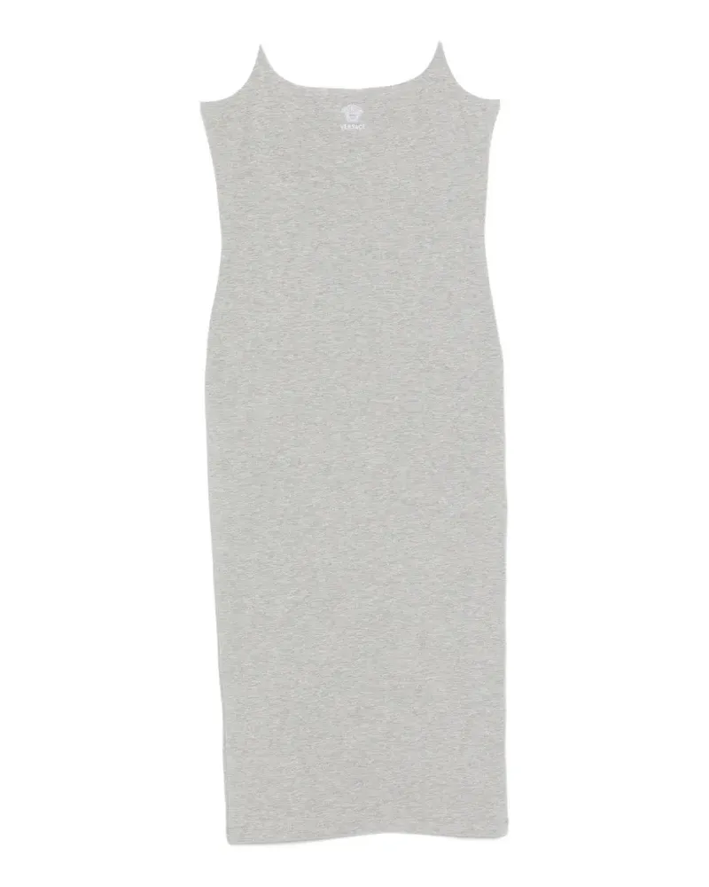 Versace logo-embroidered midi dress - Grau Grau