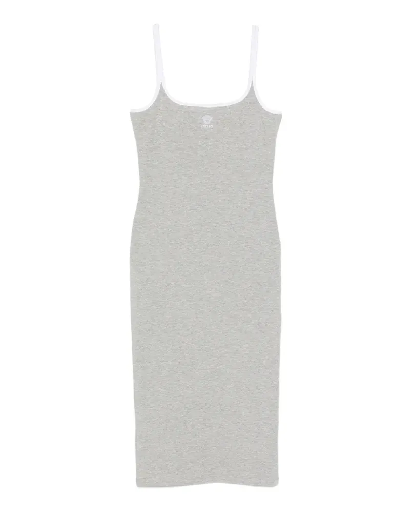 Versace logo-embroidered midi dress - Grau Grau