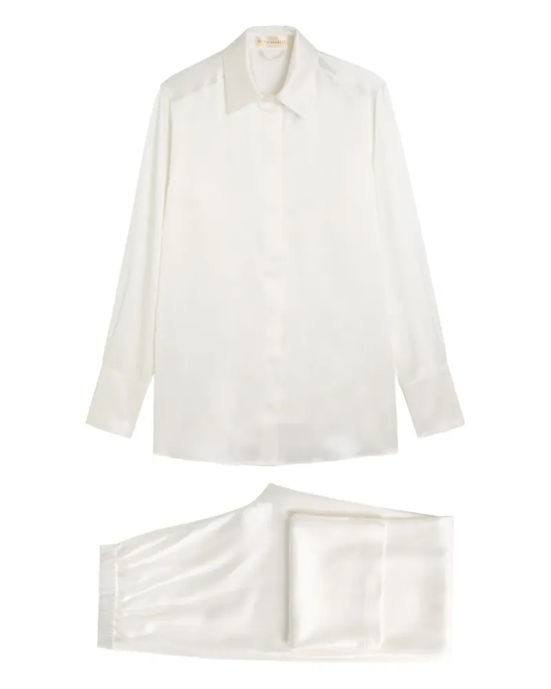 Olivia von Halle Bacall silk pyjama set - Weiß Weiß