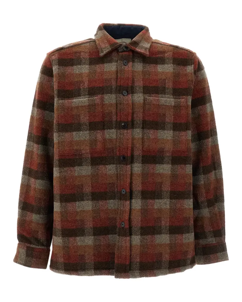 Portuguese Flannel Agripa Jacke mit Check - Braun Braun