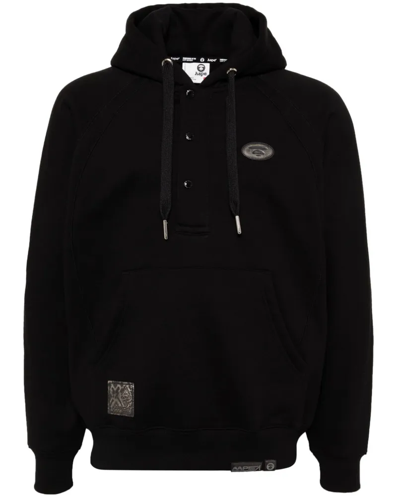 BAPE Hoodie mit Logo-Patch - Schwarz Schwarz