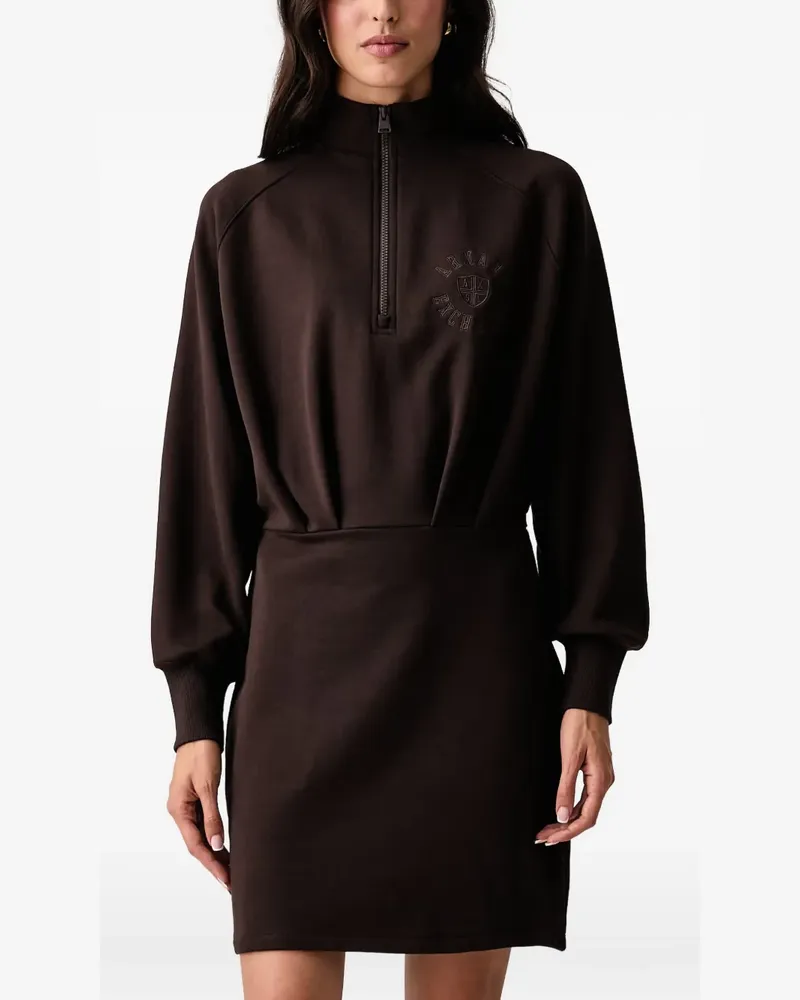 Armani Exchange Minikleid mit Logo-Stickerei und kurzem Reißverschluss - Braun Braun