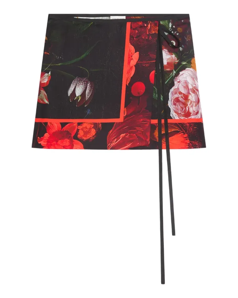 Dries van Noten Wickelrock mit Print - Schwarz Schwarz