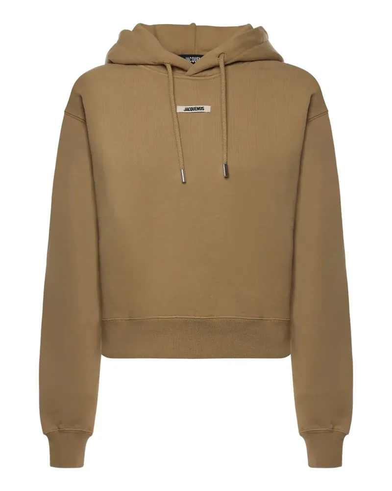 Jacquemus logo-plaque hoodie - Nude Nude