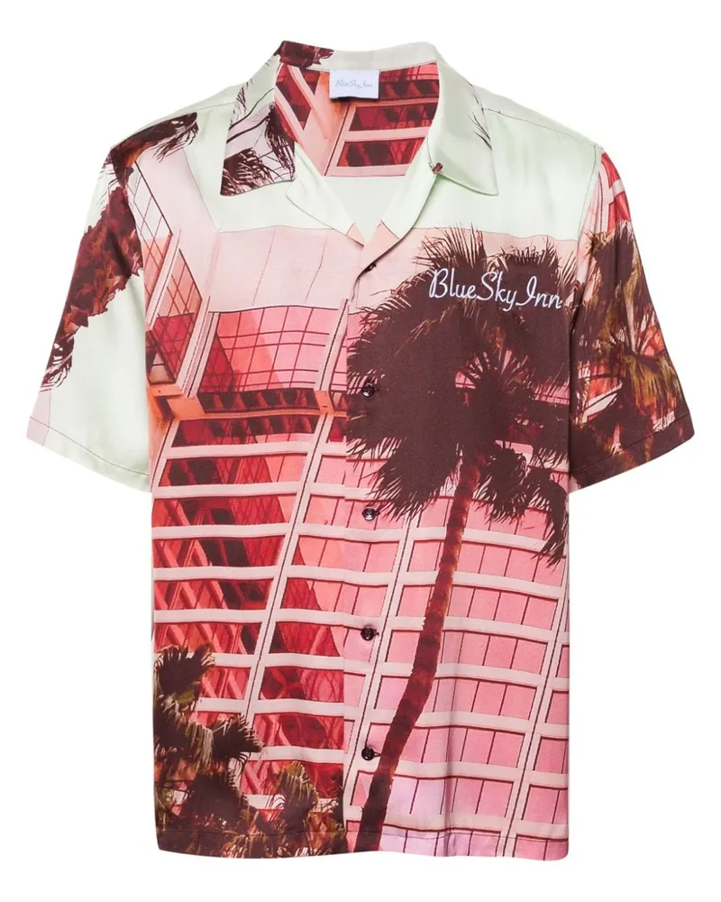 Blue Sky Inn Condo Hemd mit grafischem Print - Rosa Rosa