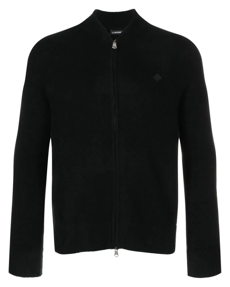 J.Lindeberg Cardigan mit Logo-Patch Schwarz