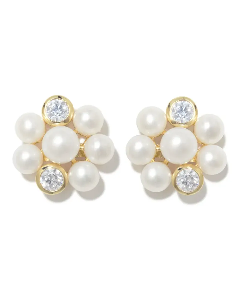 Completedworks 18kt vergoldete Lightdrops Ohrringe mit Perlen und Zirkonia Gold