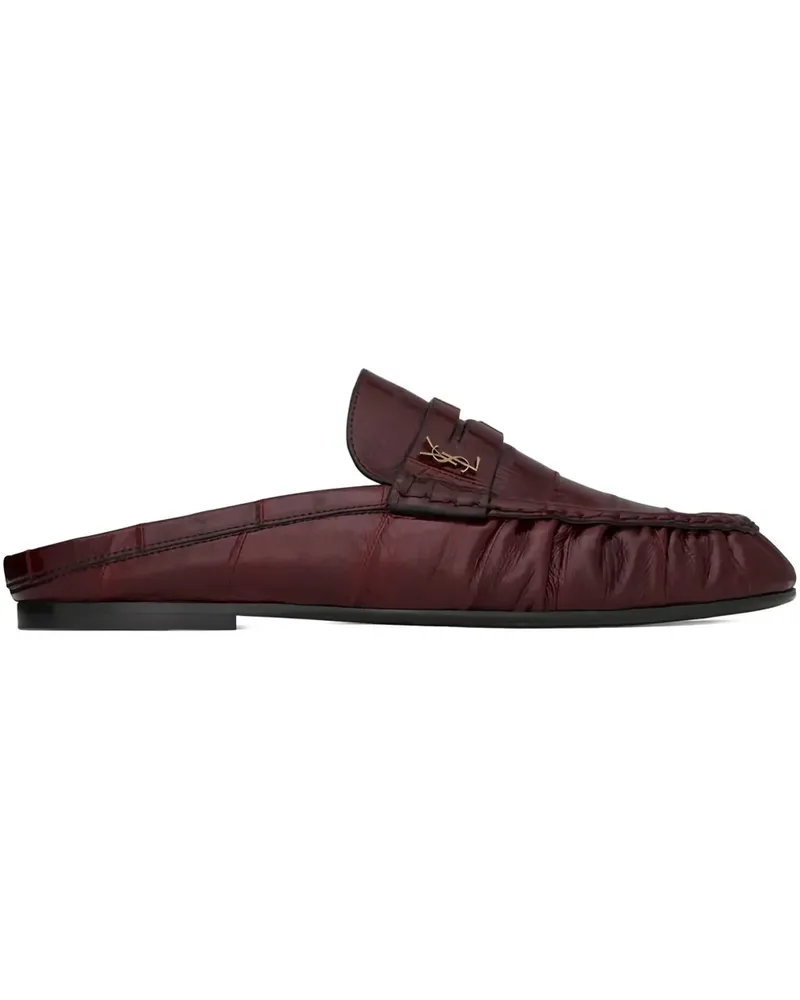 Saint Laurent logo pleated mules - Rot Rot