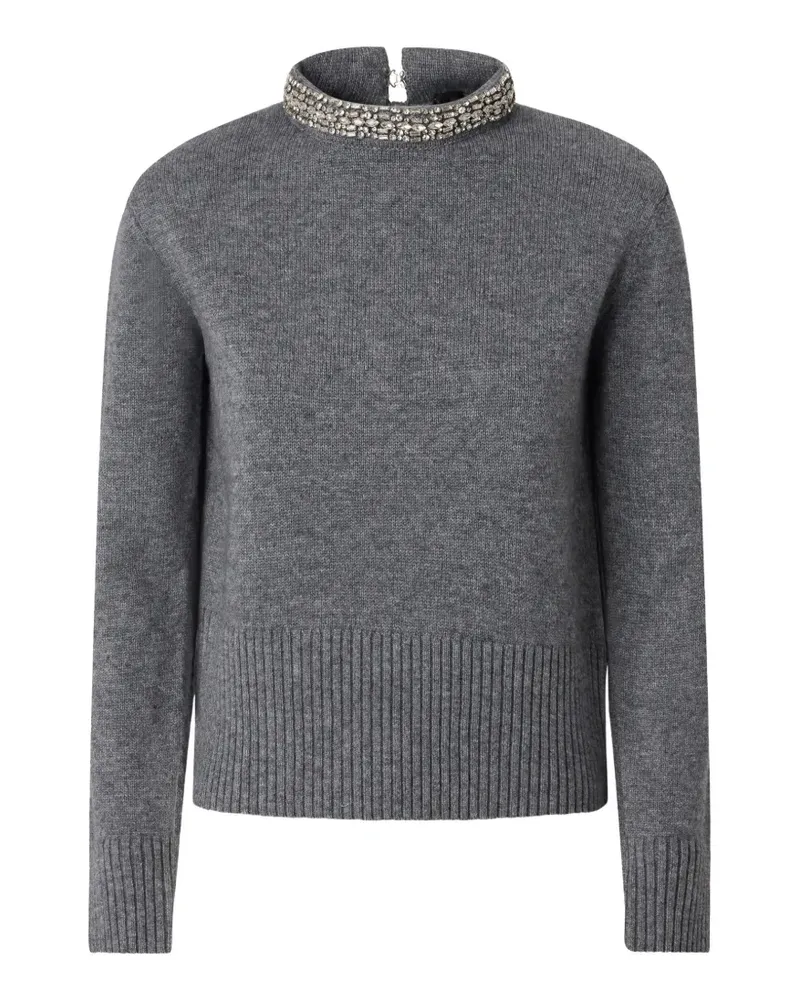 Pinko crystal-embellished high-neck sweater - Grau Grau