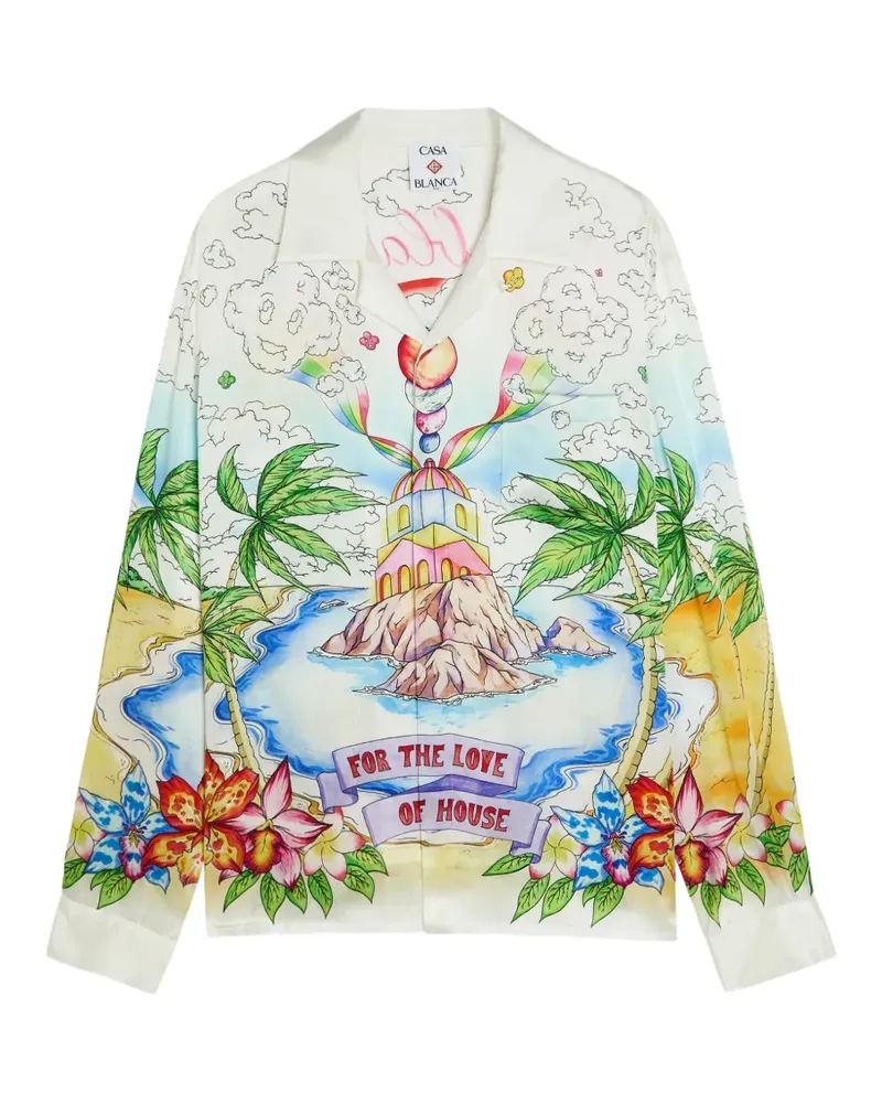 Casablanca Paris long-sleeve graphic shirt - Weiß Weiß