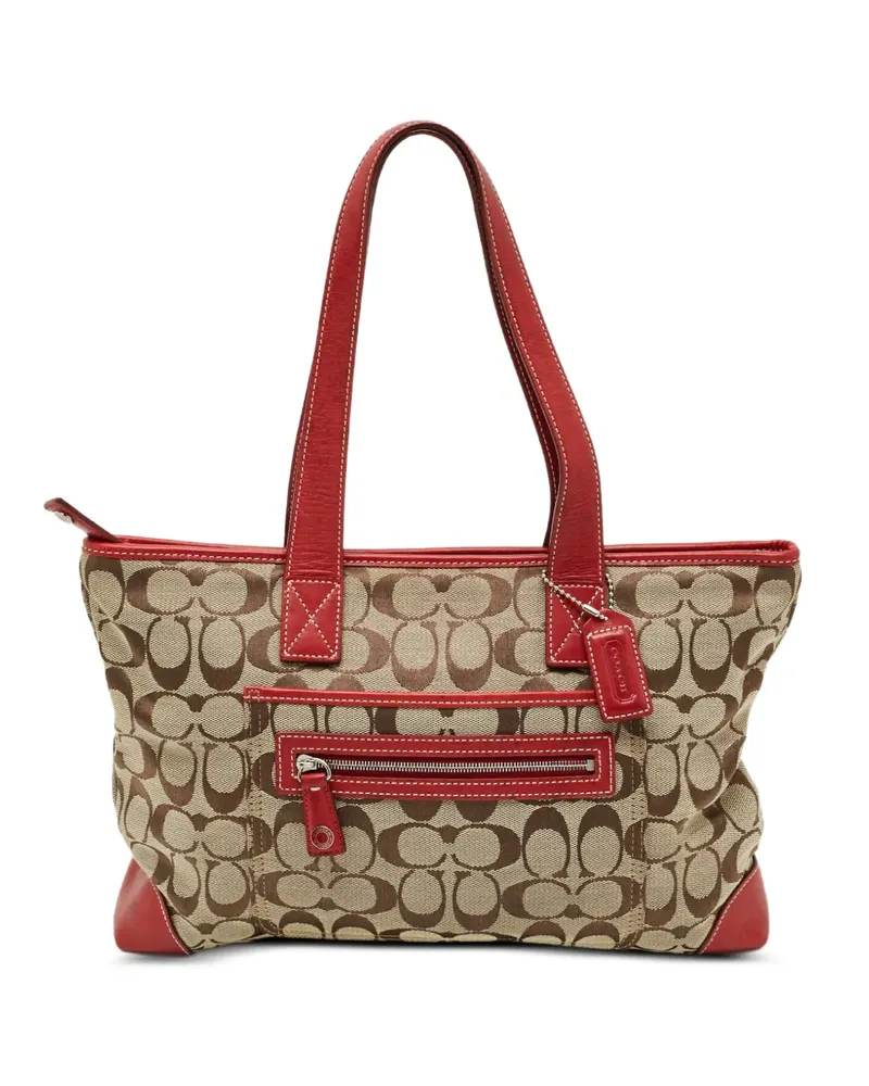 Coach Signature front zip tote bag - Nude Nude
