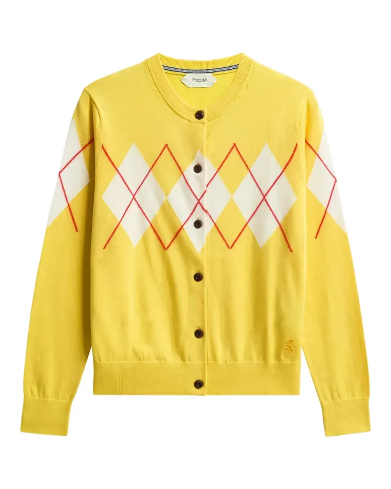 Pringle of Scotland Cardigan mit Argyle-Muster - Gelb Gelb