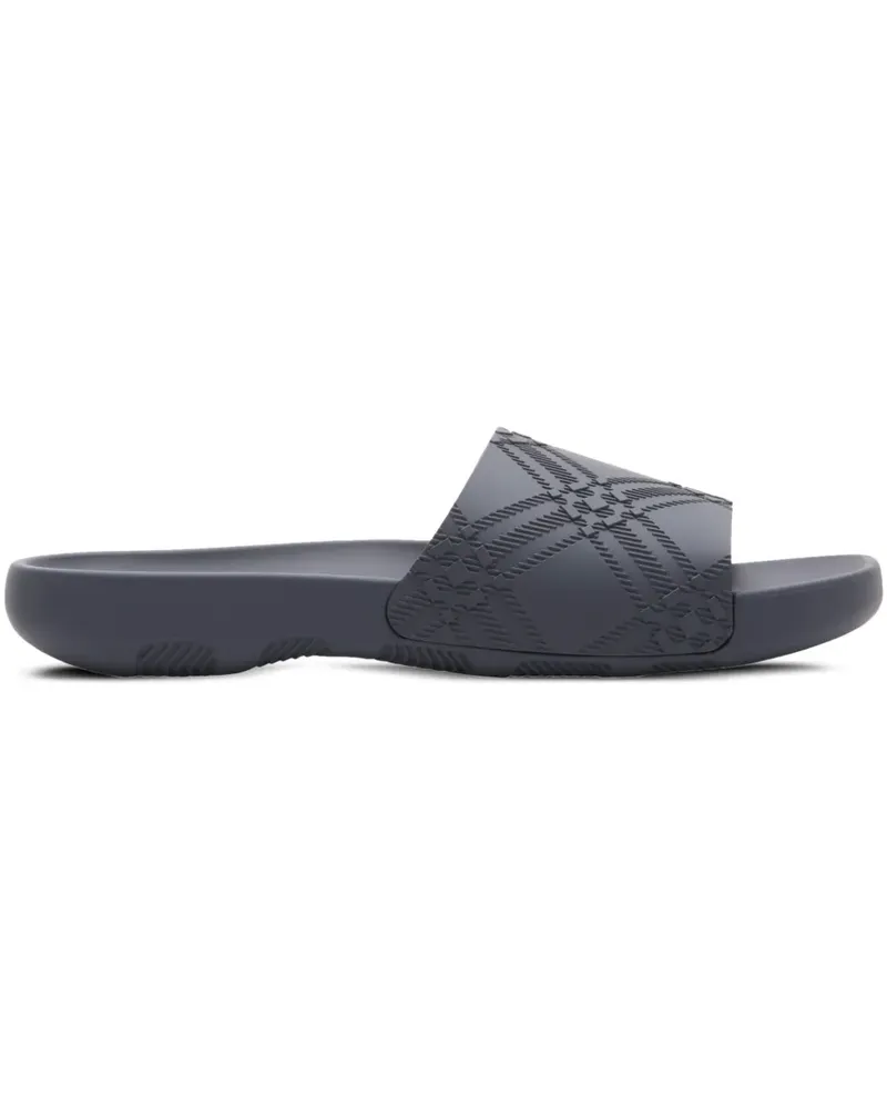 Burberry Pantoletten mit Karomuster - Grau Grau