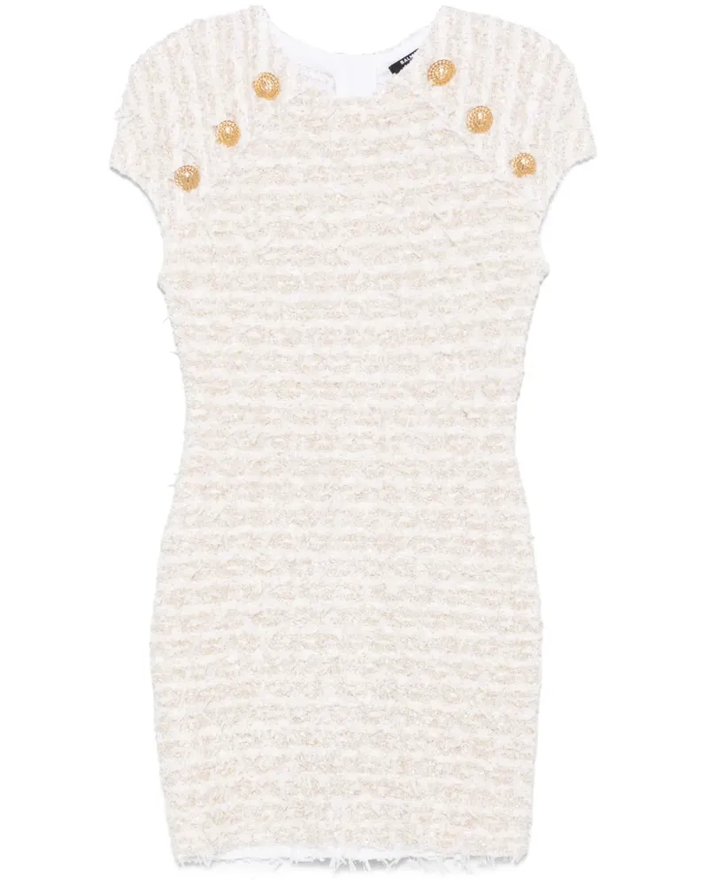 Balmain Minikleid aus Tweed - Weiß Weiß