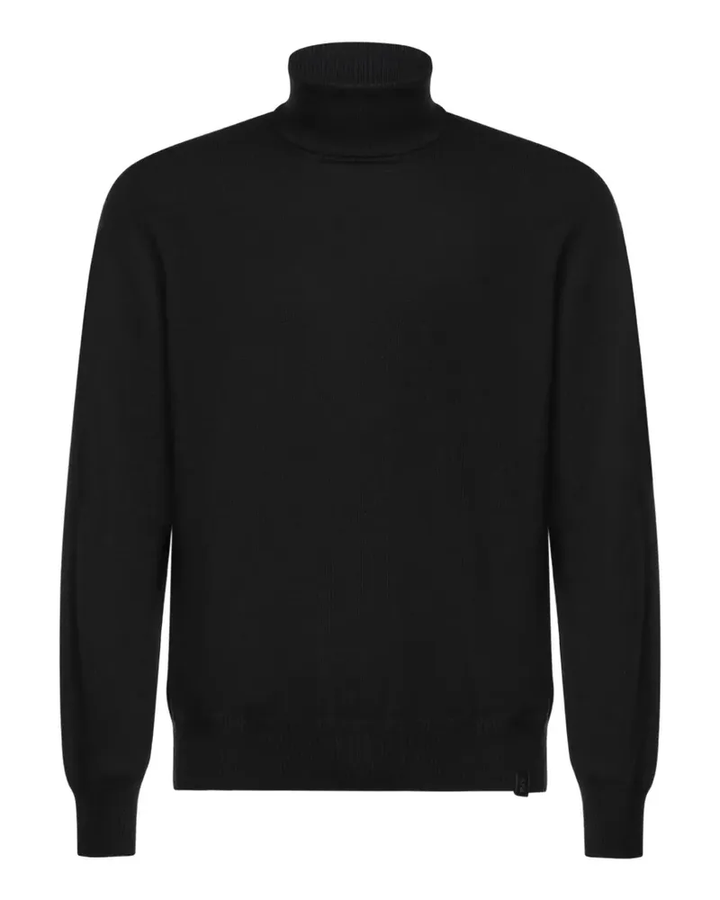 Fay Klassischer Rollkragenpullover - Schwarz Schwarz