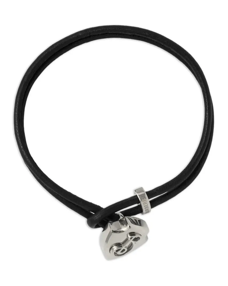 Burberry B Shield Lederarmband - Schwarz Schwarz