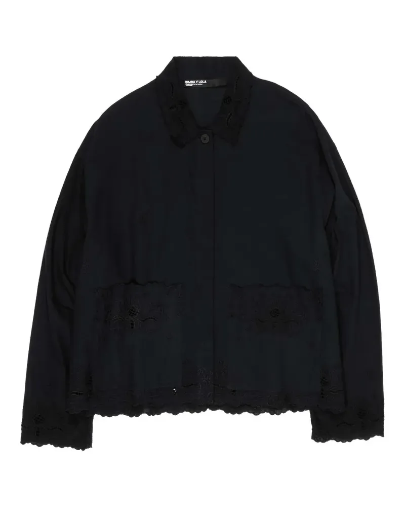 BIMBA Y LOLA Jacke mit Blumenstickerei - Schwarz Schwarz