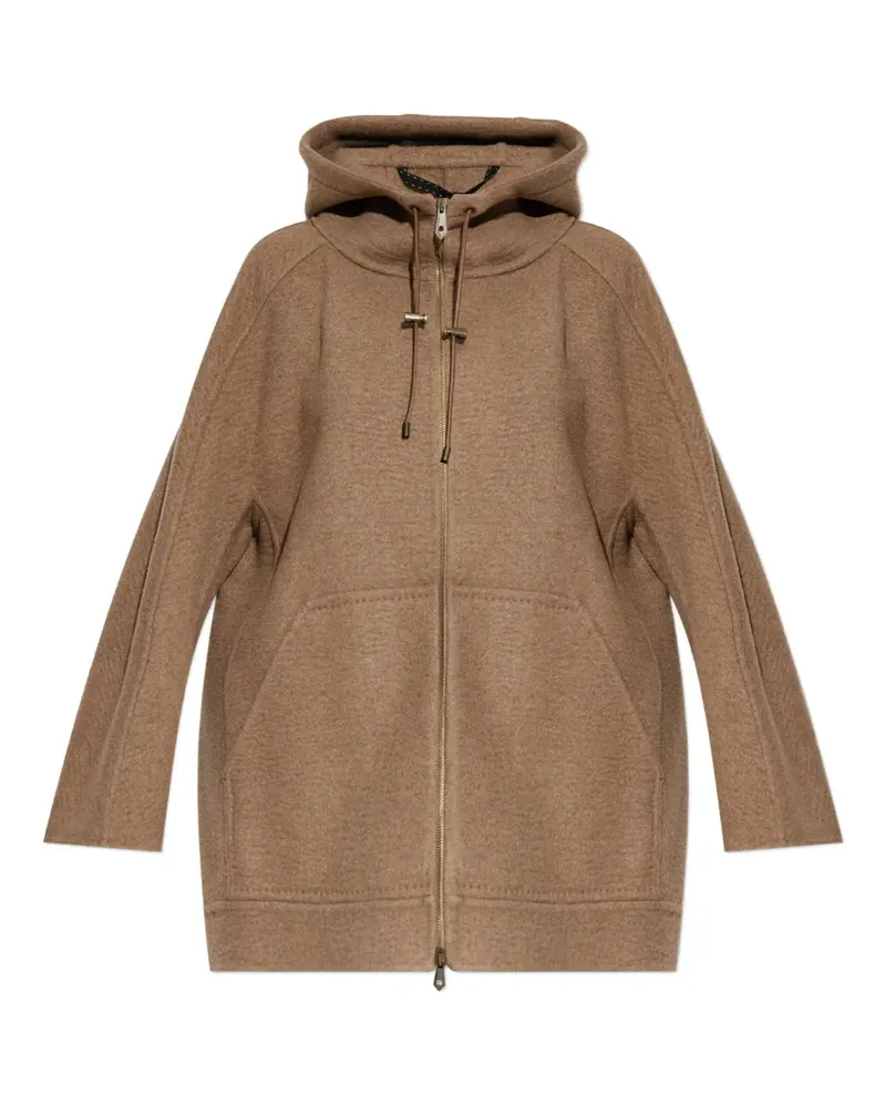 Max Mara Gradi Kapuzenjacke mit Reißverschluss - Braun Braun