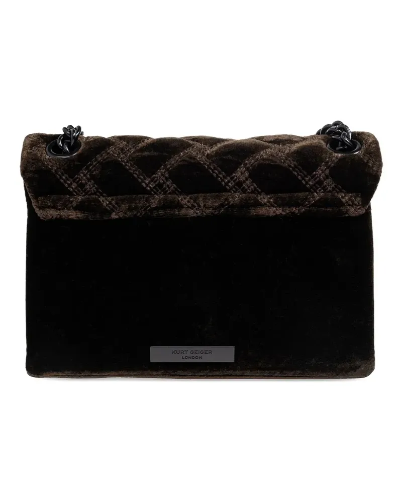 Kurt Geiger mini Velvet Kensington quilted shoulder bag - Braun Braun