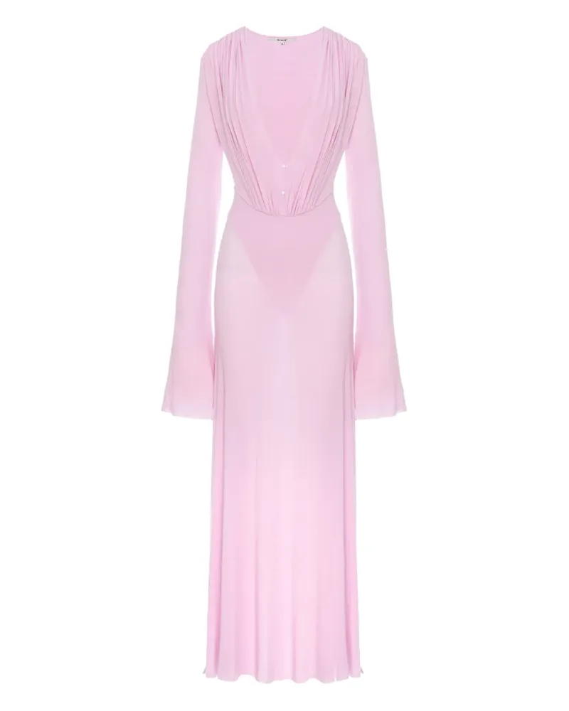 MANURÍ Drapiertes Suki Maxikleid - Rosa Rosa