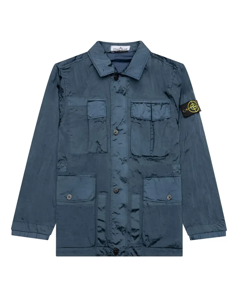 Stone Island Jacke mit Kompass-Patch - Blau Blau
