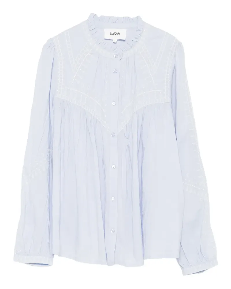 ba&sh Bestickte Jaky Bluse mit Rüschen - Blau Blau