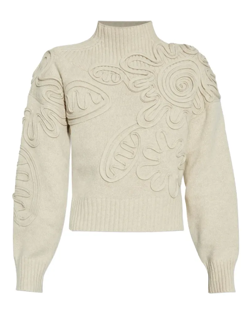Cult Gaia Stehkragen-Pullover mit Blumenapplikation - Nude Nude