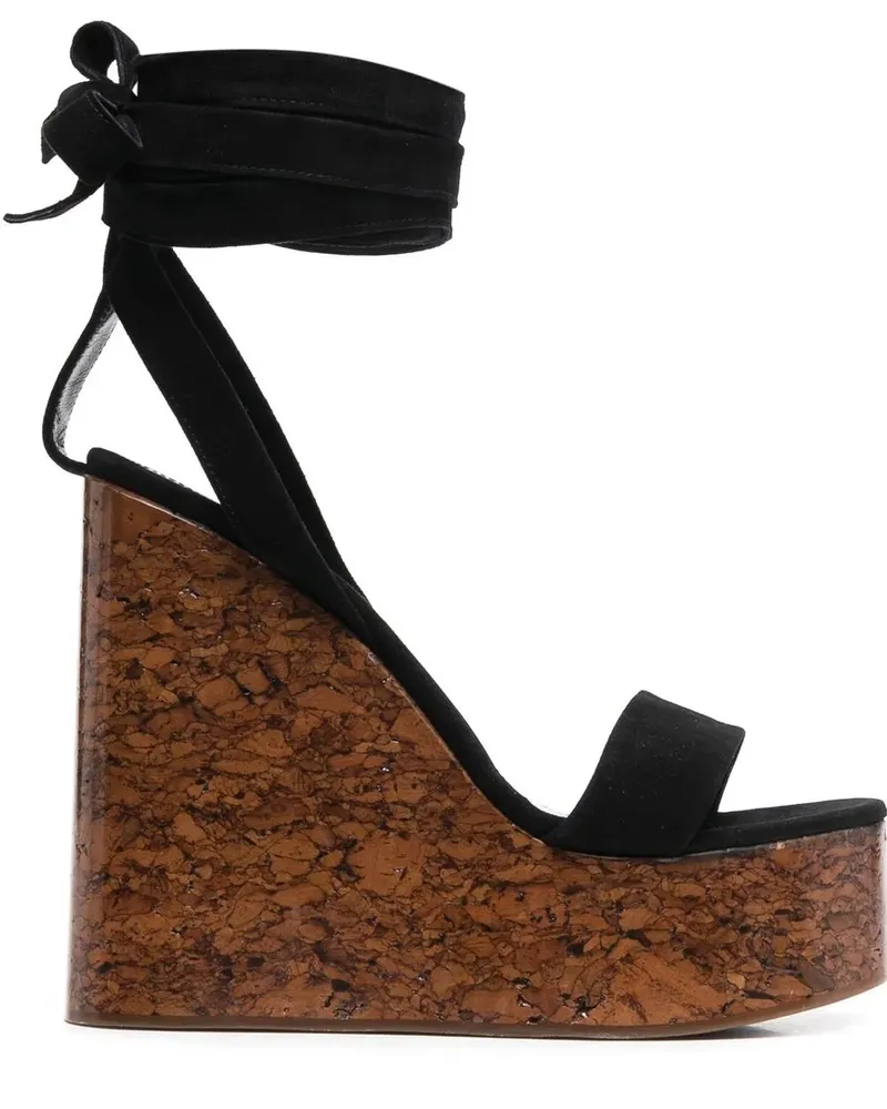 Haus Of Honey Wedge-Sandalen aus Leder - Schwarz Schwarz