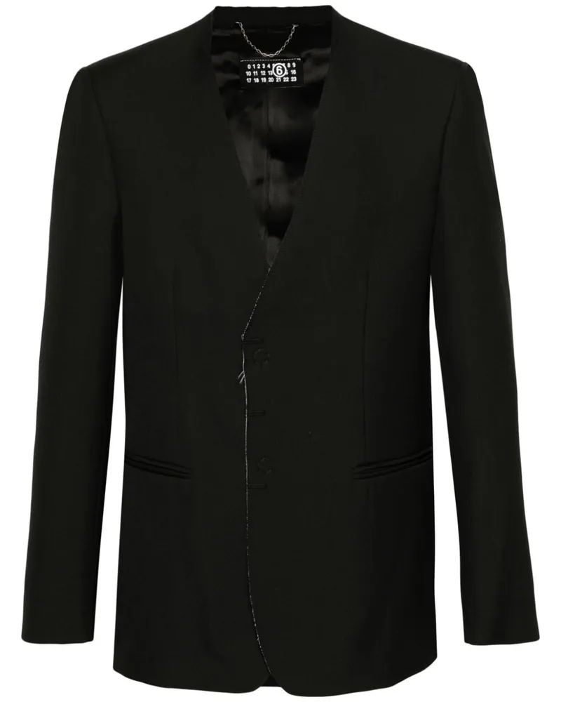 Maison Margiela Blazer ohne Kragen - Schwarz Schwarz