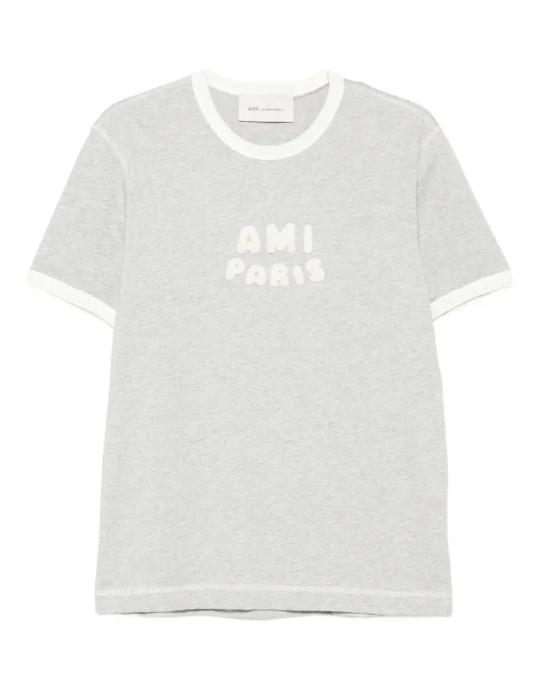 AMI Paris logo appliqué T-shirt - Grau Grau