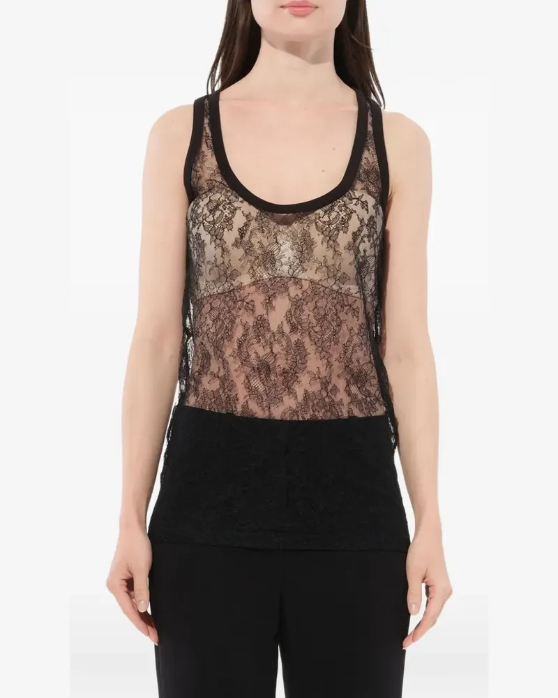 Givenchy Top mit floraler Spitze - Schwarz Schwarz