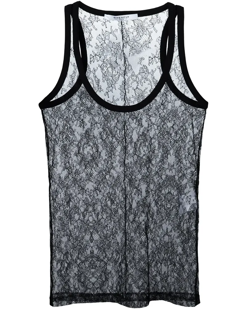 Givenchy Top mit floraler Spitze - Schwarz Schwarz