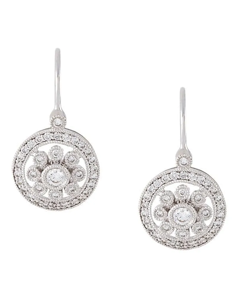 Wouters & Hendrix 18kt 'Rosetta' Weißgoldohrringe mit Diamanten-Rosette - Metallic Metallic
