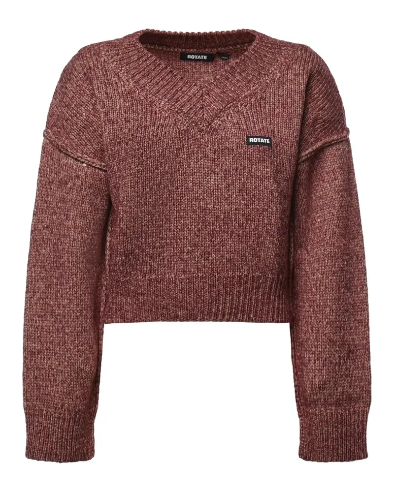 ROTATE Birger Christensen Pullover mit V-Ausschnitt Rot