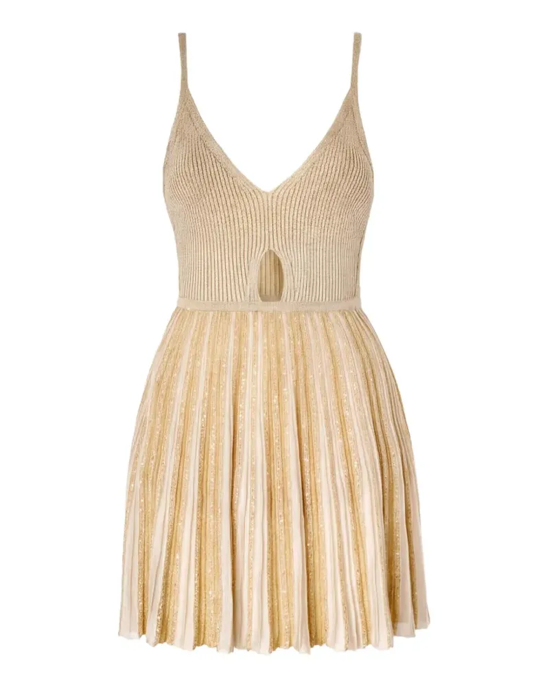 Missoni sequin-embellished cut-out mini dress - Nude Nude