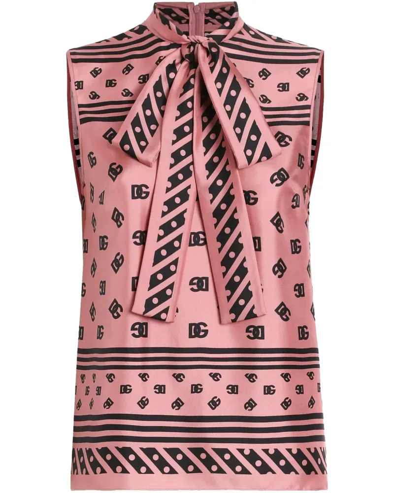 Dolce & Gabbana Bluse mit Logo-Print - Rosa Rosa