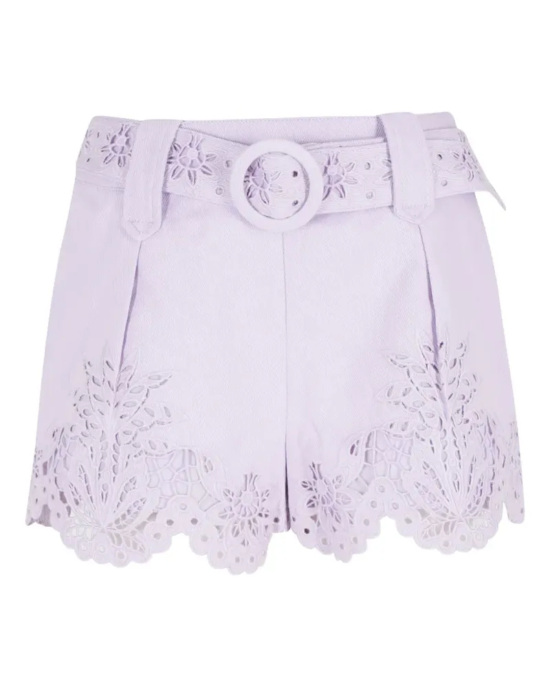 FARM Rio Gürtel-Shorts mit Blumendetail - Violett Violett