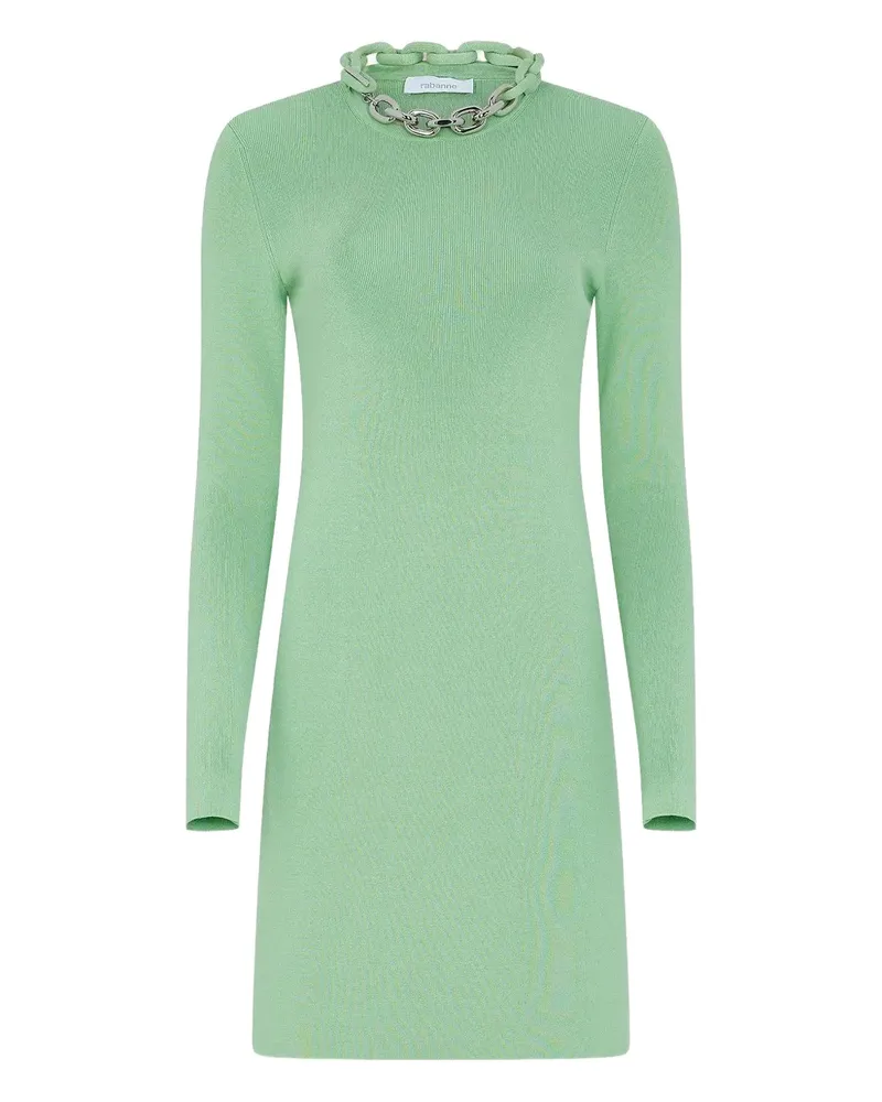 Paco Rabanne long-sleeve chain-detail dress - Grün Grün