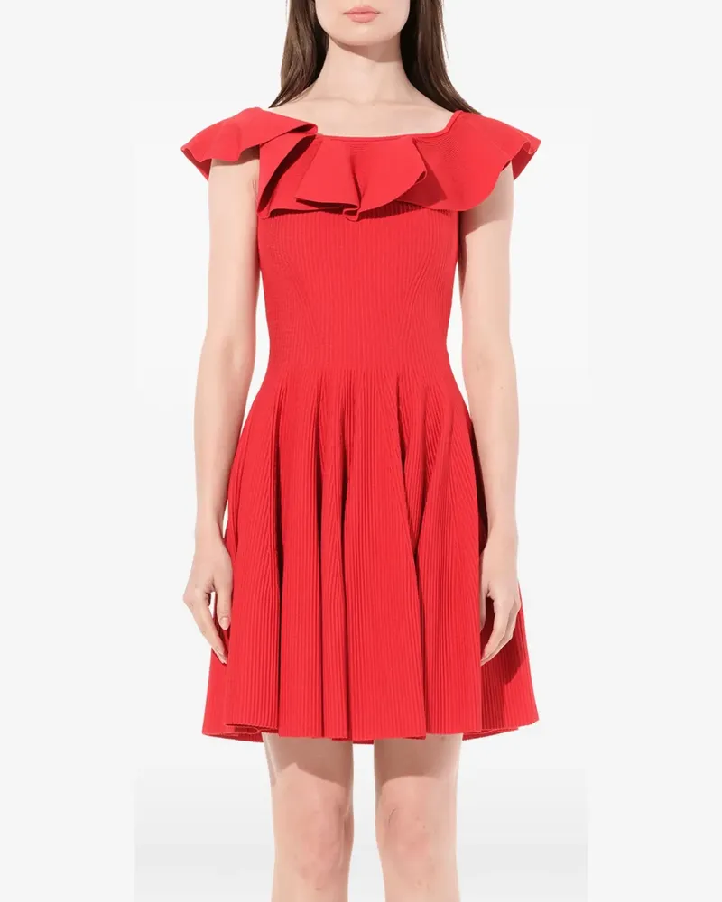 Alexander McQueen Minikleid mit Rüschen - Rot Rot