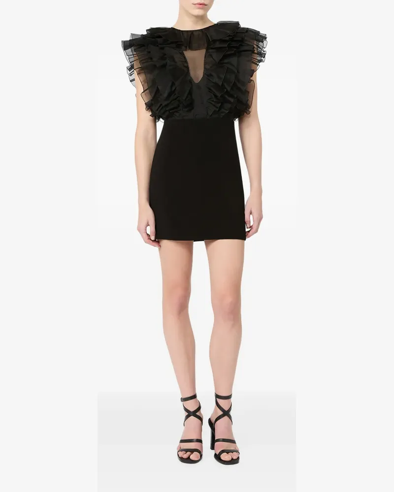 Max Mara ruffled silk-blend party dress - Schwarz Schwarz
