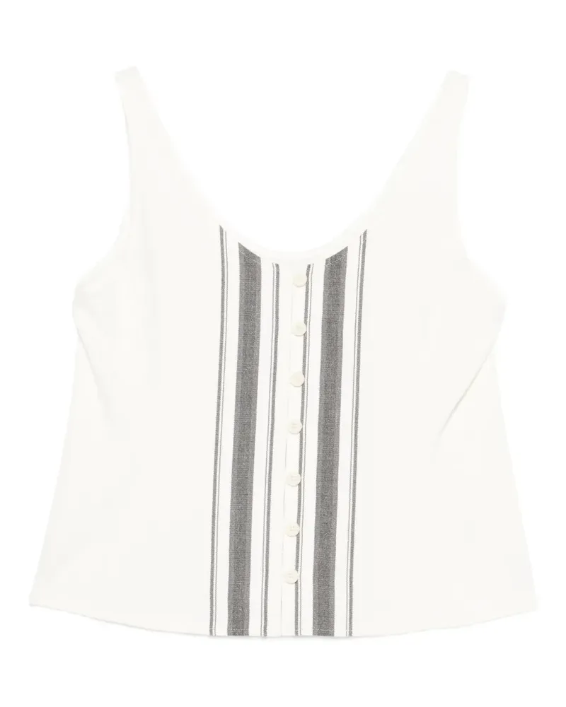 LOW CLASSIC striped button top - Nude Nude