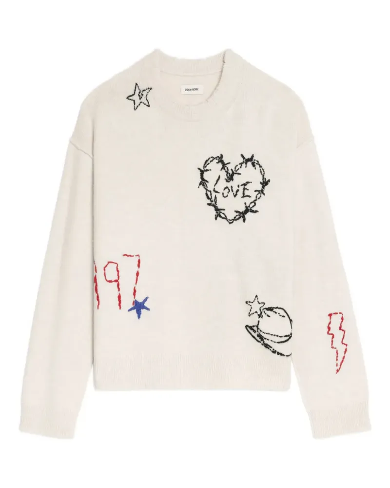 Zadig & Voltaire Pullover mit Herzstickerei - Nude Nude