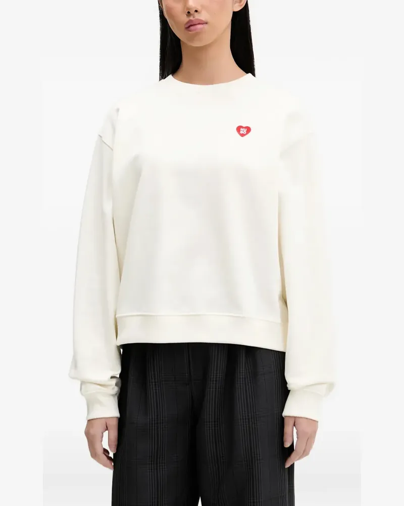 HUGO BOSS heart-logo crew-neck sweatshirt - Nude Nude